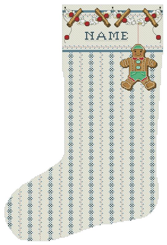 (image for) Gingerbread Boy Cuff Heirloom Stocking